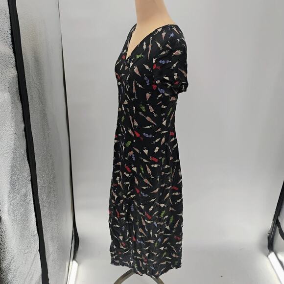 BANANA REPUBLIC midi DRESS vintage umbrellas novelty print made in hong kong - Picture 8 of 13
